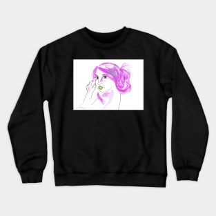 Girl With A Messy Bun - Purple Palette Crewneck Sweatshirt